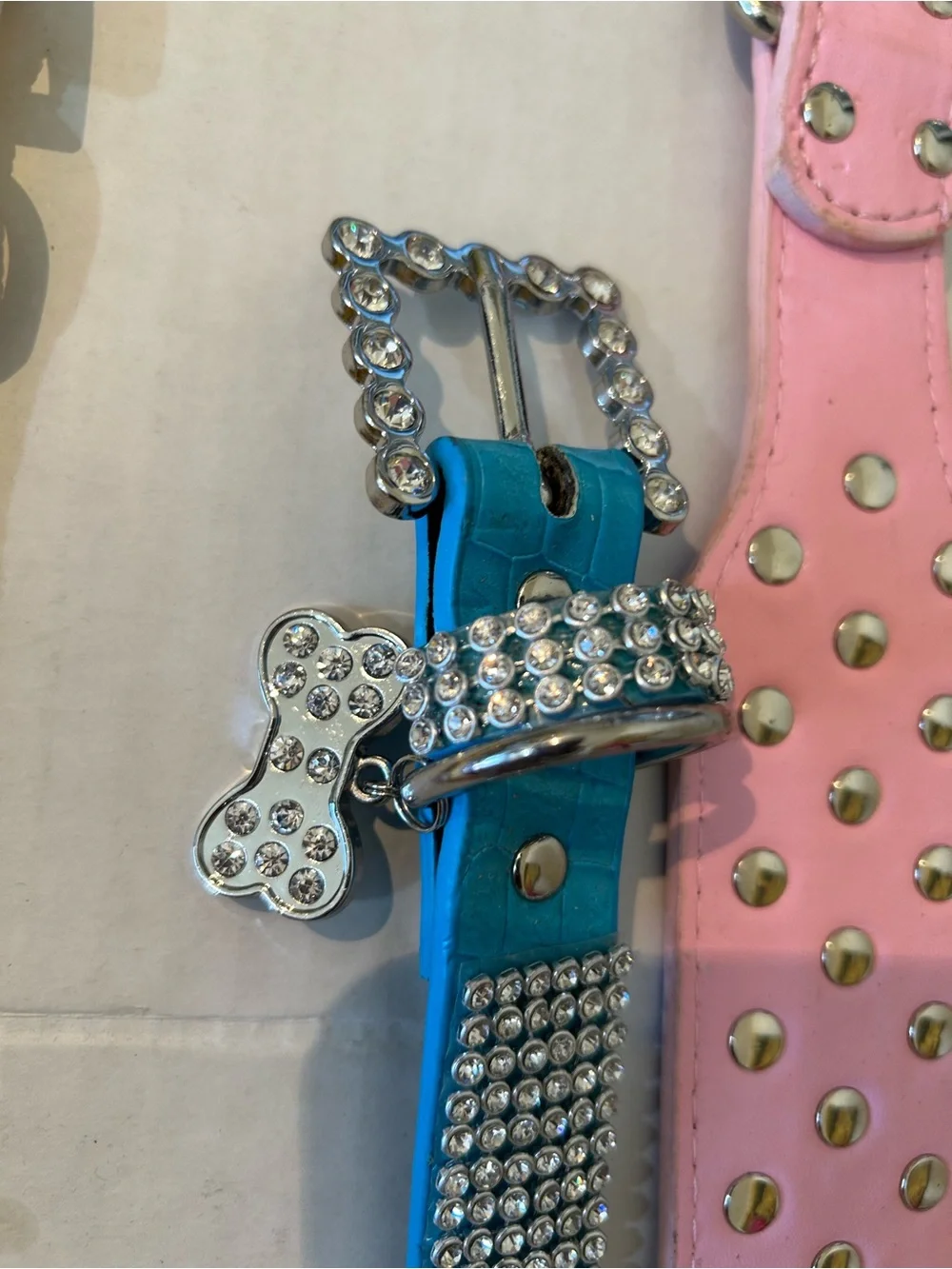 Rhinestone Accent Pet Collar - Black, Red, Blue, Yellow, Pink